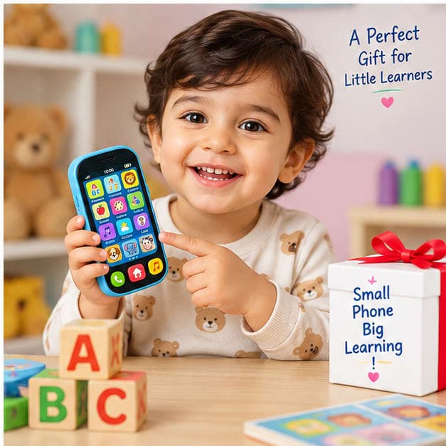 Kids Educational Learning Mobile Phone Toy for Kids English Hindi Learning Phone Alphabet Counting Animals Music Toy